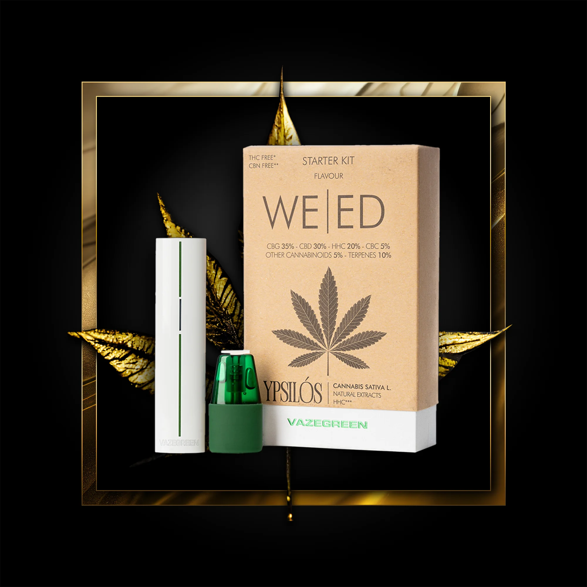 Weed Pen (sākuma komplekts) 500 dvesināšanas - 1,00 ml. HHC
