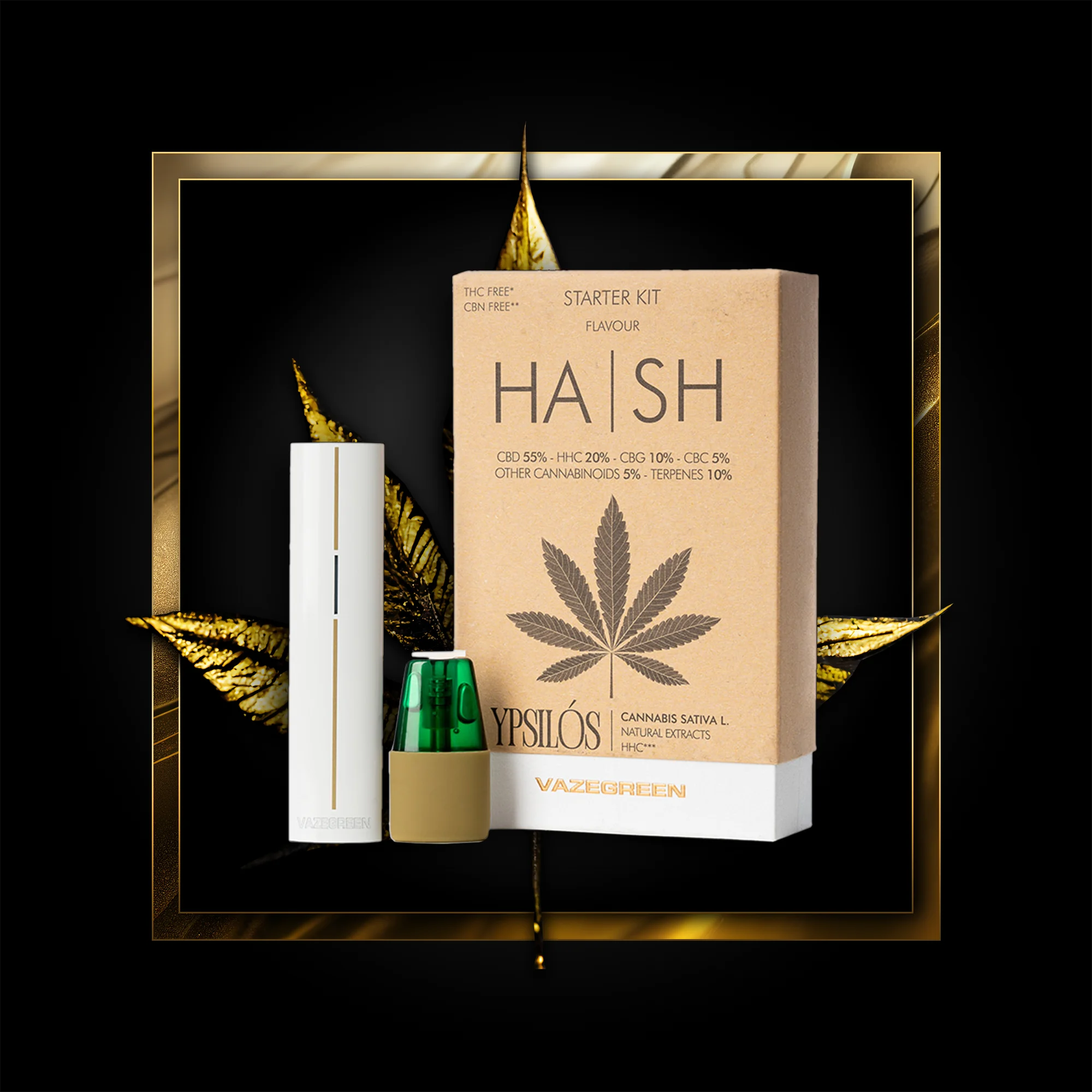 Hash Pen (sākuma komplekts) 500 dvesināšanas - 1,00 ml. HHC